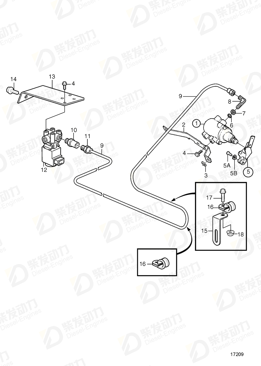 VOLVO Lever 3035878 Drawing